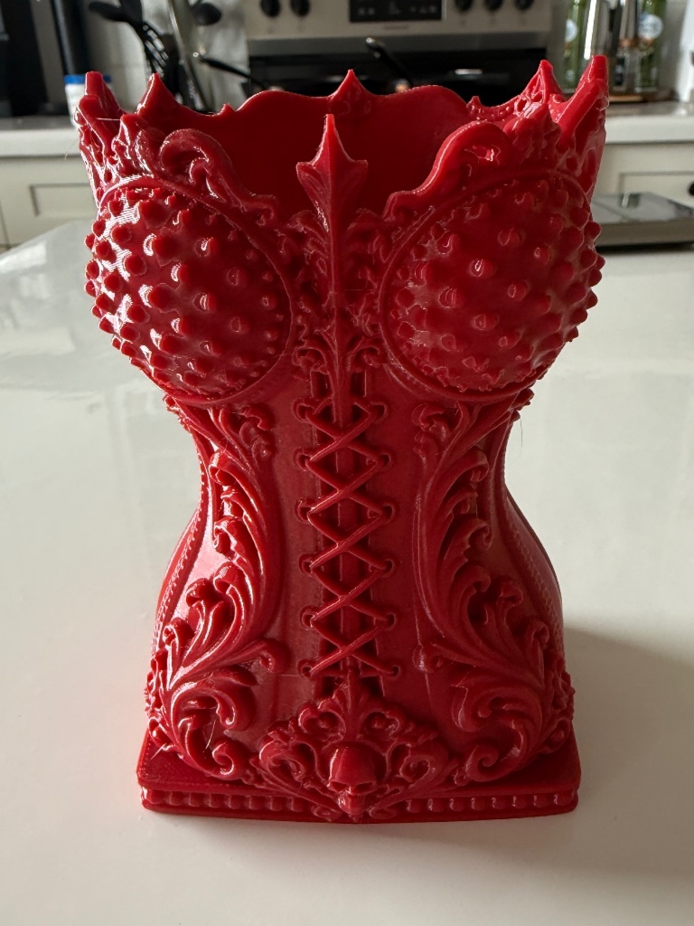 Red Gothic Corset Alternative Makeup Brush Holder